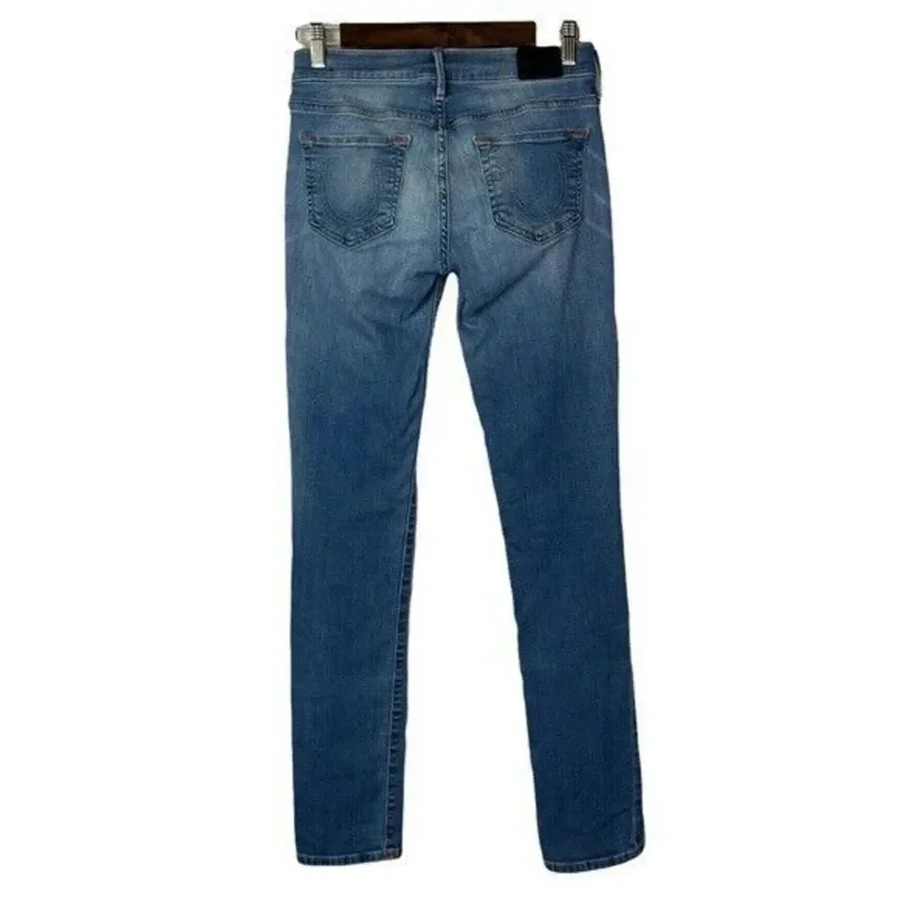 True Religion Cora Mid Rise Light Wash Straight Jeans 26